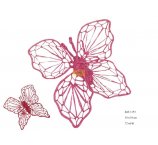 MOTYL  ABACA 2 KOLORY CZERWONY I RÓŻOWY 10  CM