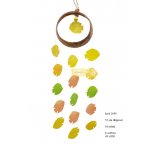 Dzwonki wietrzne z muszli capiz kolorowe rybki na kółku z kokosa