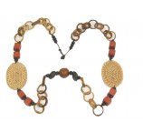 NASZYJNIK Z DREWNA EGZOTYCZNEGO Z PLECIONKAMI 120 CM