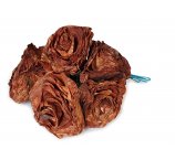 brązowe RÓŻE KWIATY Z SUSZONYCH LIŚCI MAGNOLII 7-8 cm