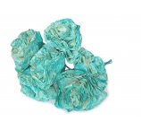 turkusowy kolor RÓŻE KWIATY Z SUSZONYCH LIŚCI MAGNOLII 7-8 cm